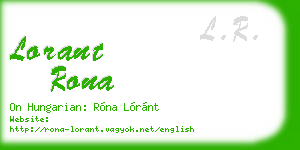 lorant rona business card