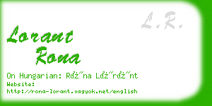 lorant rona business card
